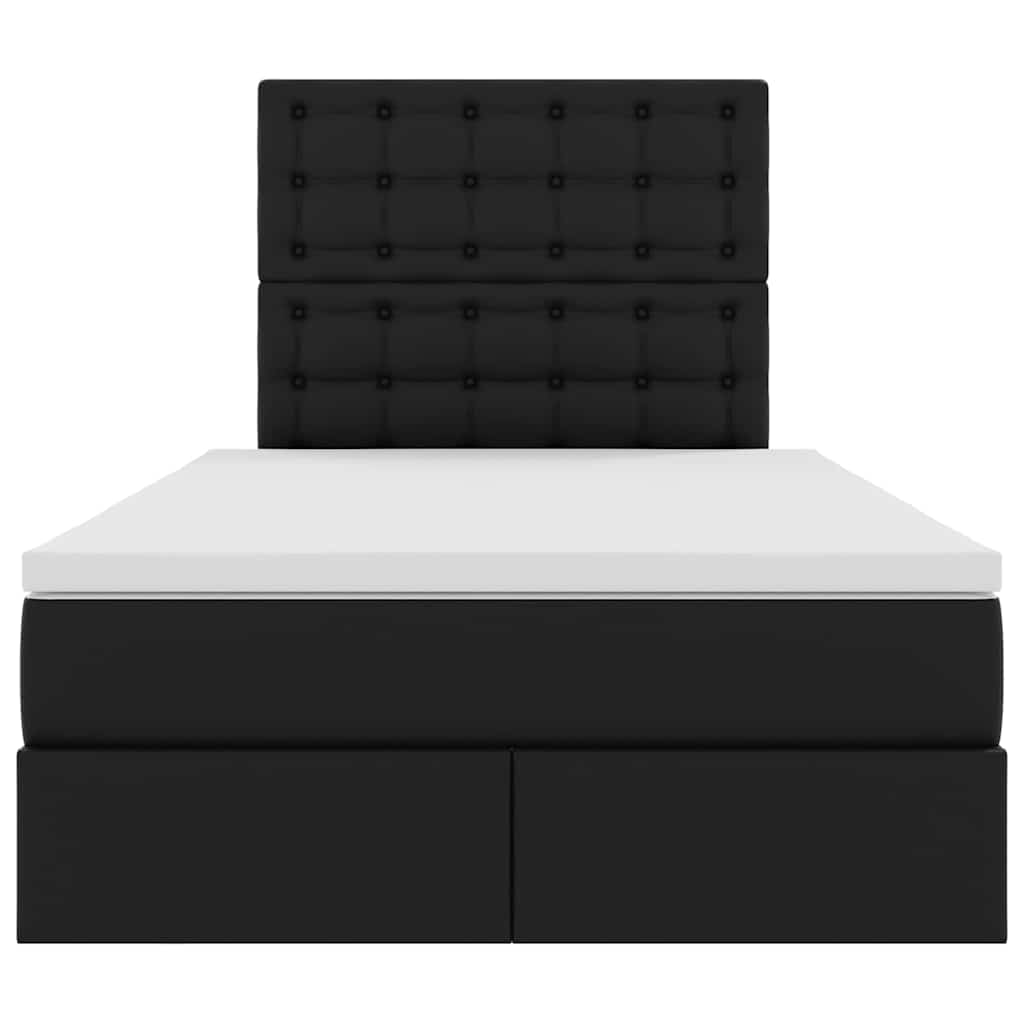 Krevet s od storage s madracem Crna 120 x 200 cm Lažna koža