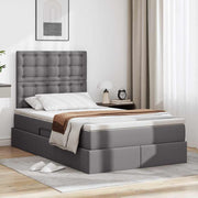 Krevet s od storage s madracem Siva 120 x 200 cm Lažna koža