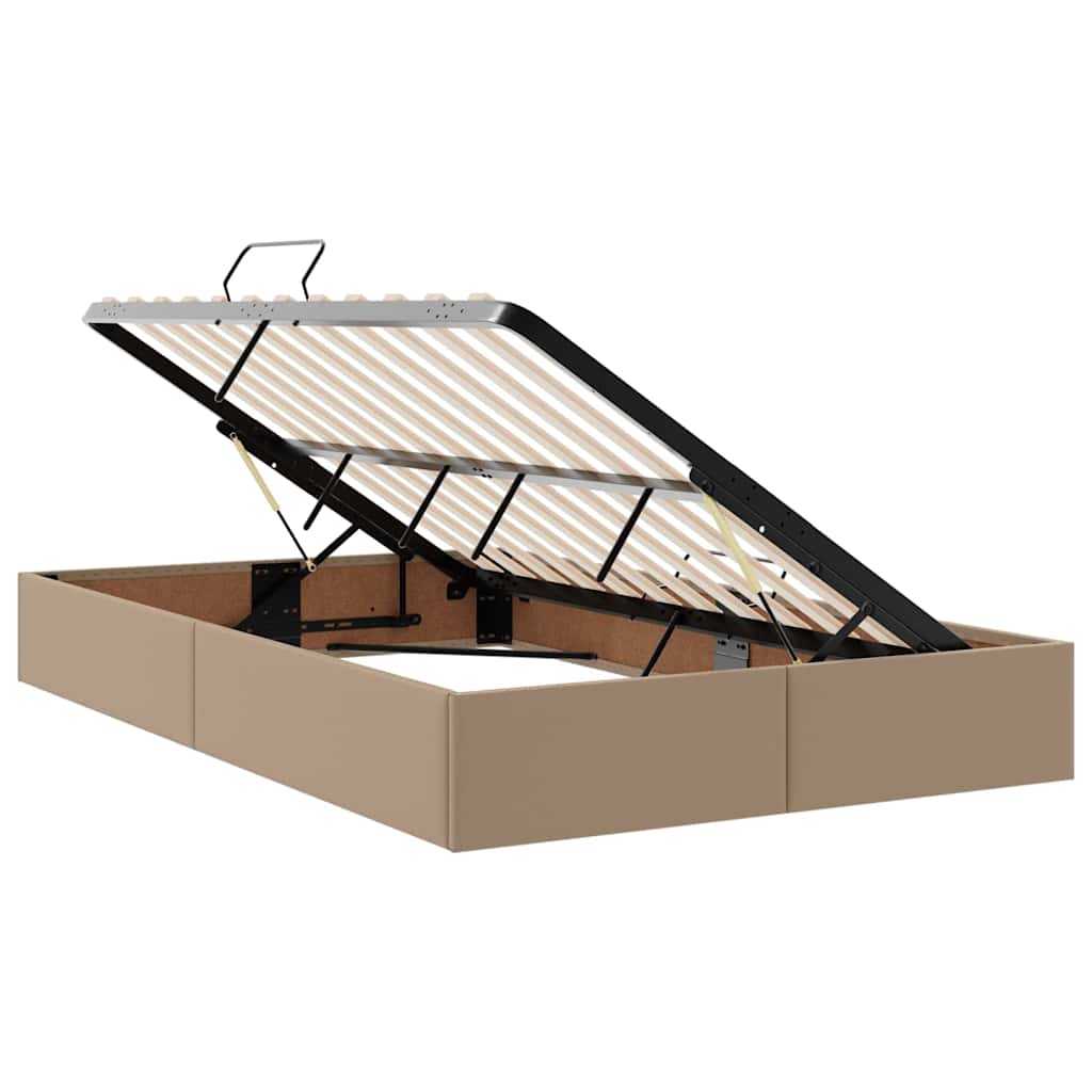 Krevet s od storage s madracem Kapućino 120 x 200 cm Lažna koža