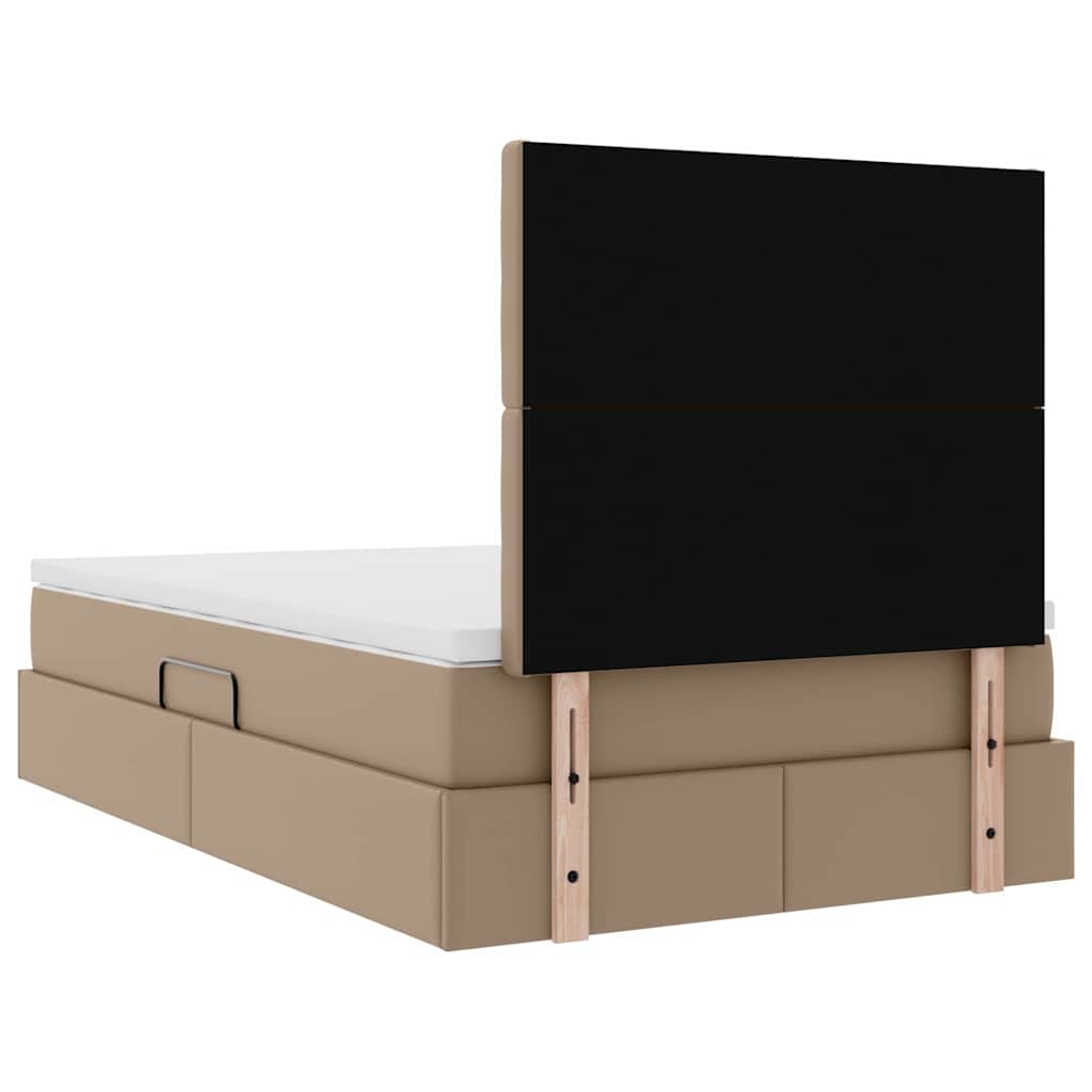 Krevet s od storage s madracem Kapućino 120 x 200 cm Lažna koža