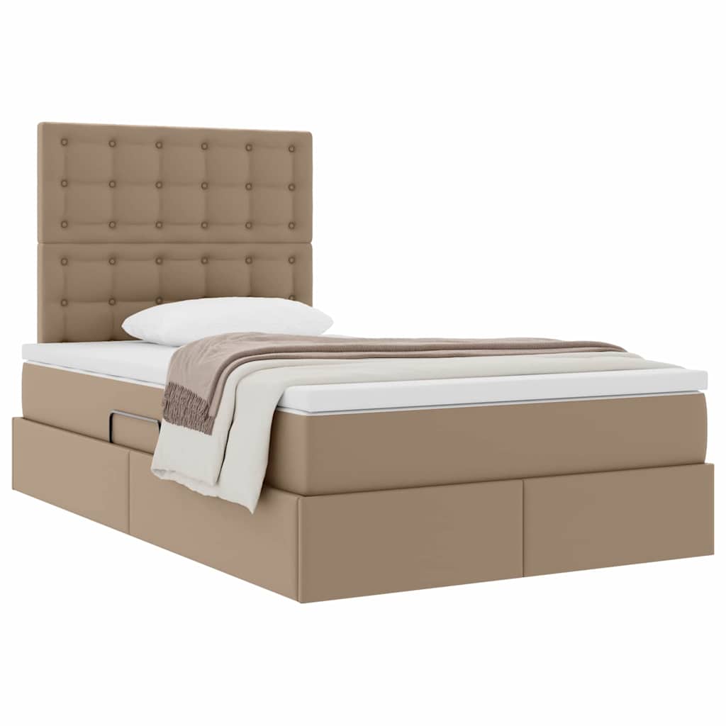 Krevet s od storage s madracem Kapućino 120 x 200 cm Lažna koža