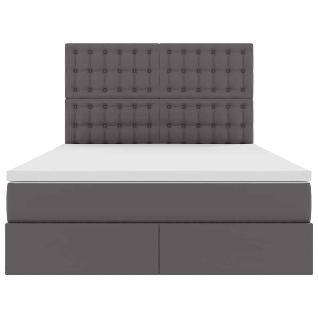Krevet s od storage s madracem Siva 140 x 190 cm Lažna koža