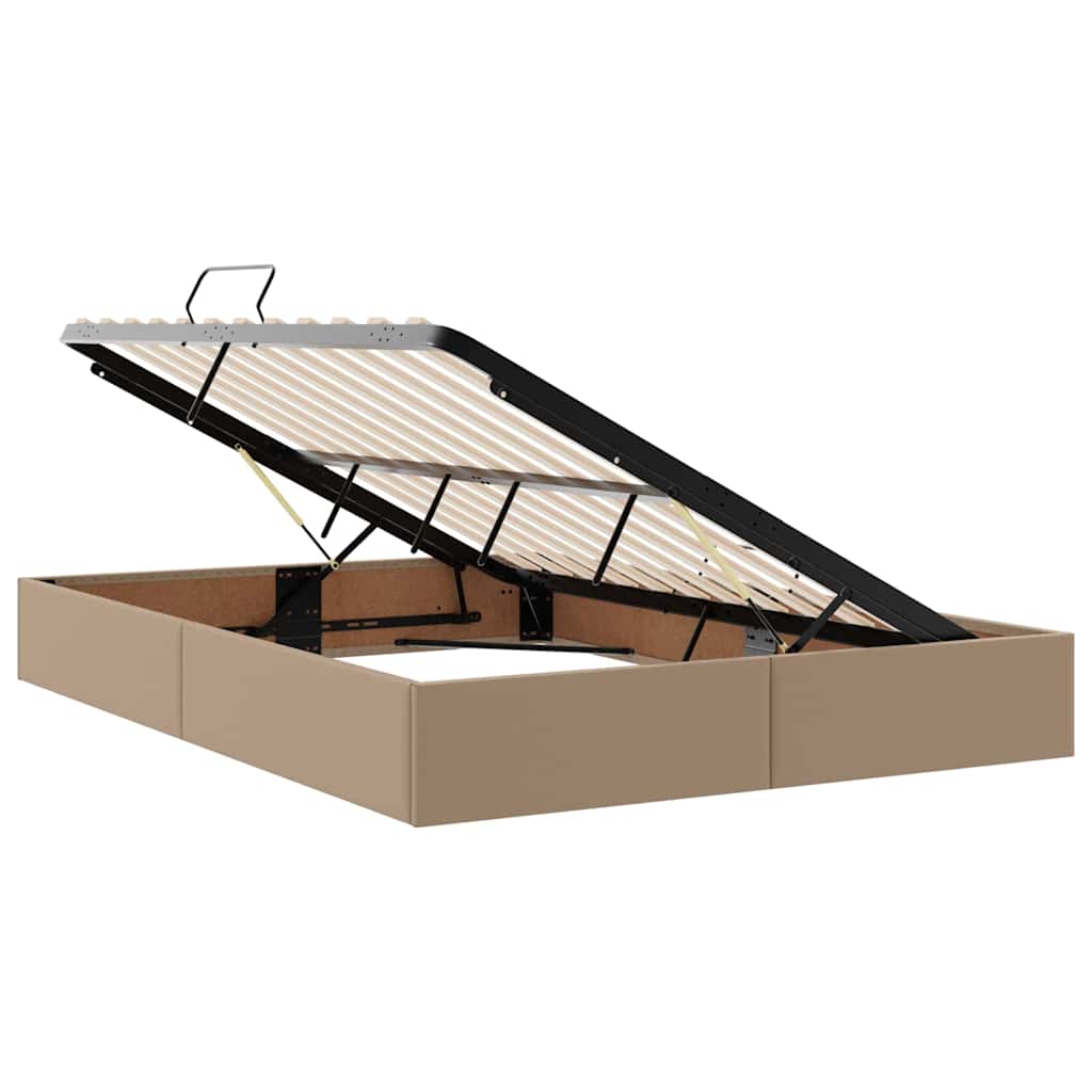 Krevet s od storage s madracem Kapućino 140 x 190 cm Lažna koža