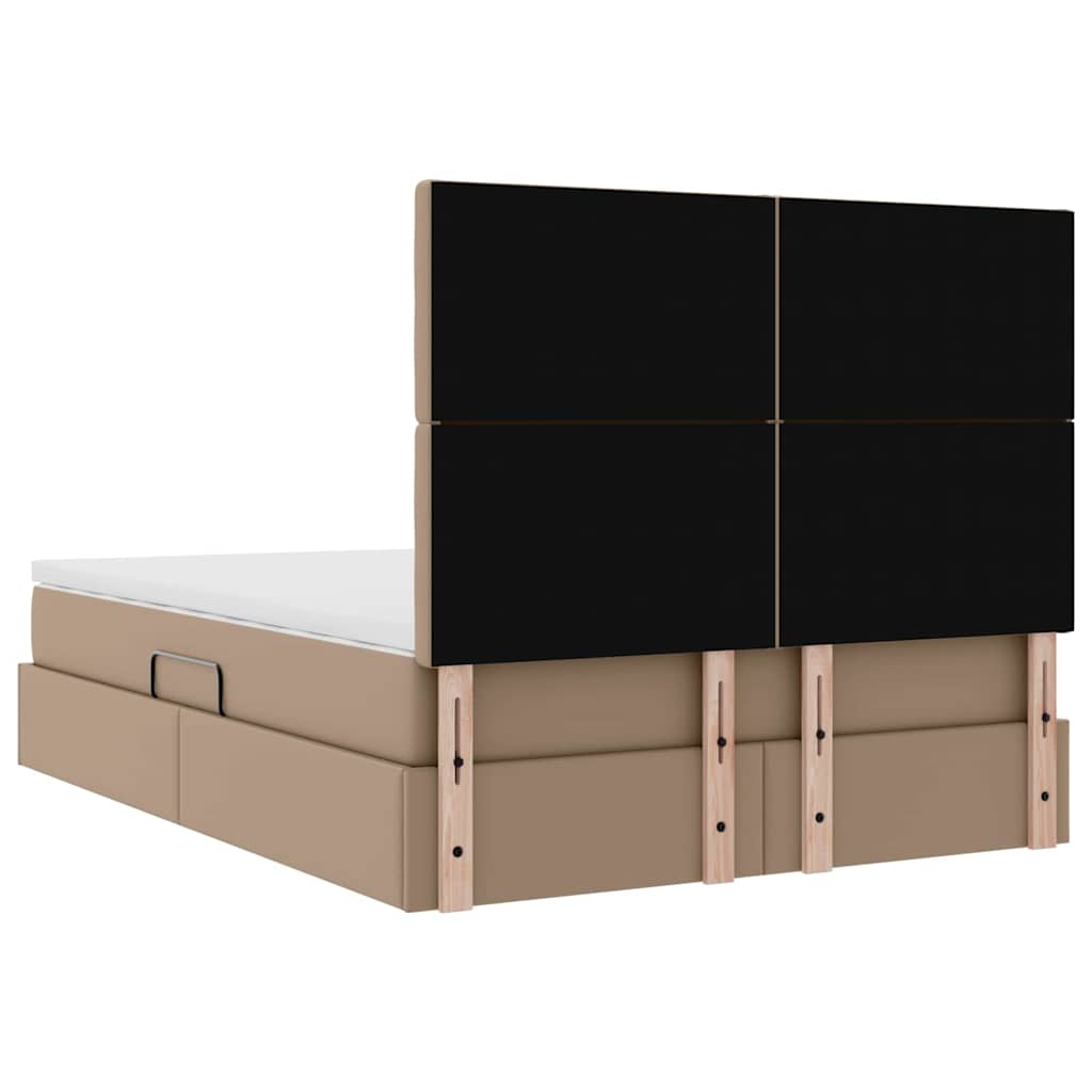 Krevet s od storage s madracem Kapućino 140 x 190 cm Lažna koža