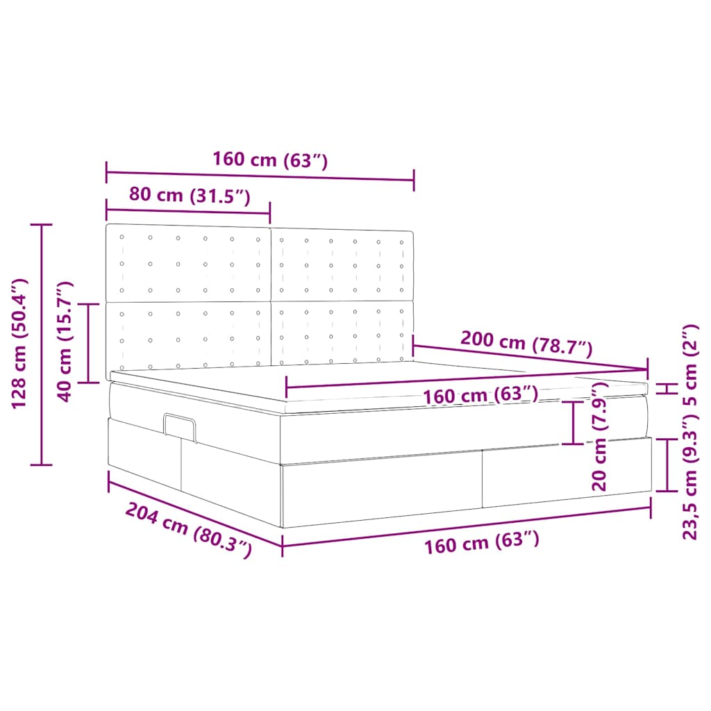 Krevet s od storage s madracem Crna 160 x 200 cm Lažna koža