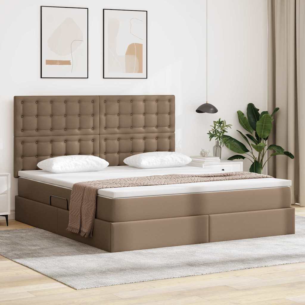 Krevet s od storage s madracem Kapućino 180 x 200 cm Lažna koža
