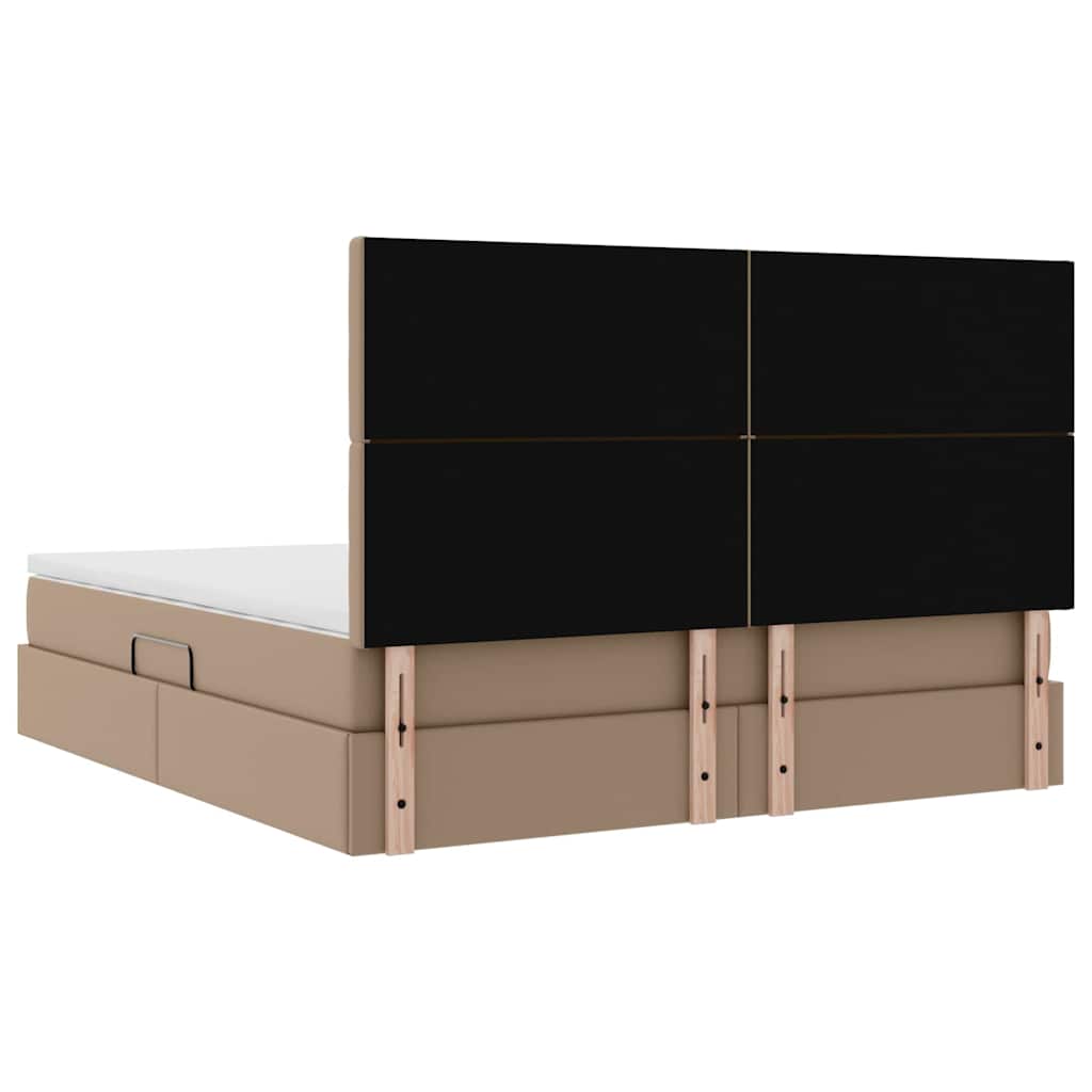 Krevet s od storage s madracem Kapućino 180 x 200 cm Lažna koža