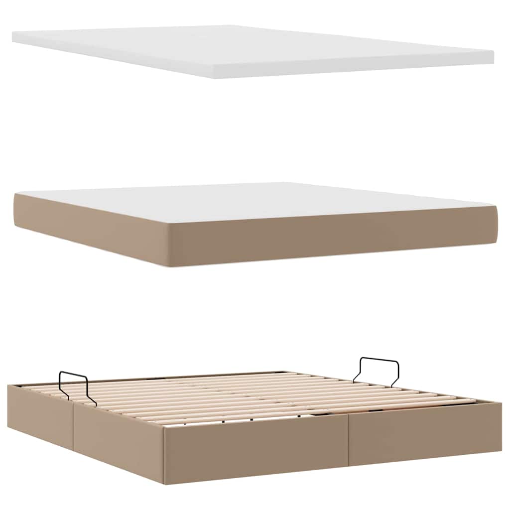 Krevet s od storage s madracem Kapućino 180 x 200 cm Lažna koža
