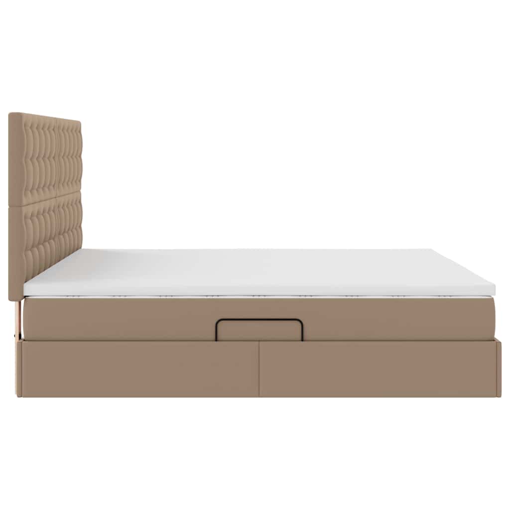 Krevet s od storage s madracem Kapućino 180 x 200 cm Lažna koža