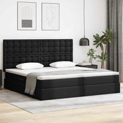 Krevet s od storage s uzglavljem Crna 200 x 200 cm Lažna koža