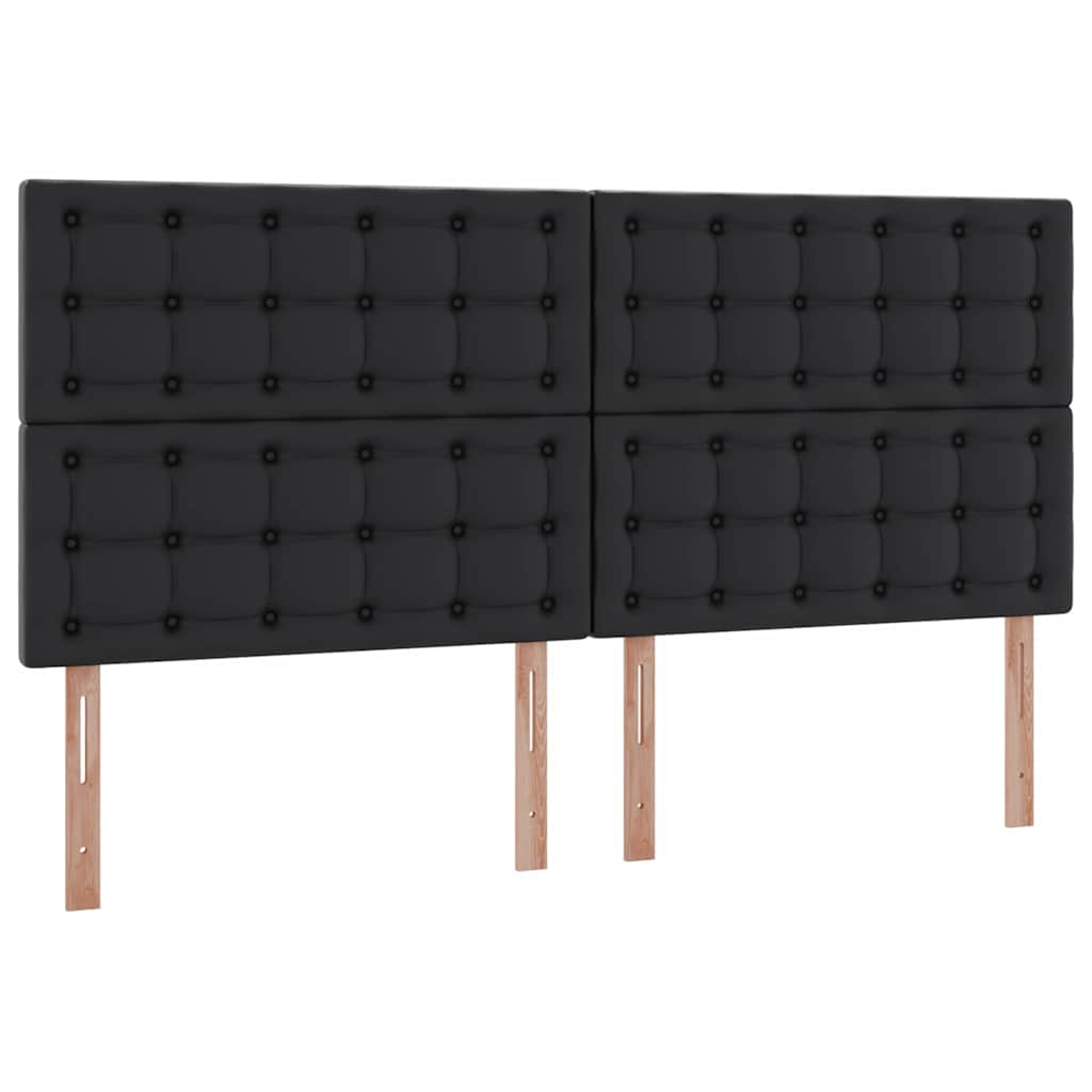 Krevet s od storage s uzglavljem Crna 200 x 200 cm Lažna koža