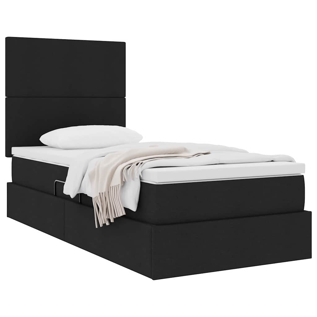 Krevet s madracem i skladištem Crna 90 x 190 cm Poliester