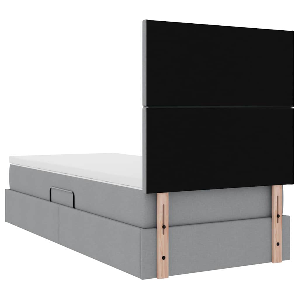 Krevet s madracem i skladištem Svijetlo siva 100 x 200 cm