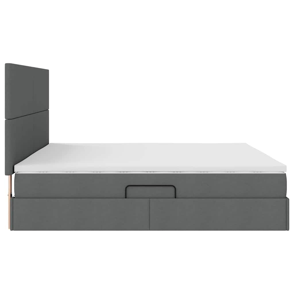 Krevet s madracem i skladištem Tamno siva 200 x 200 cm