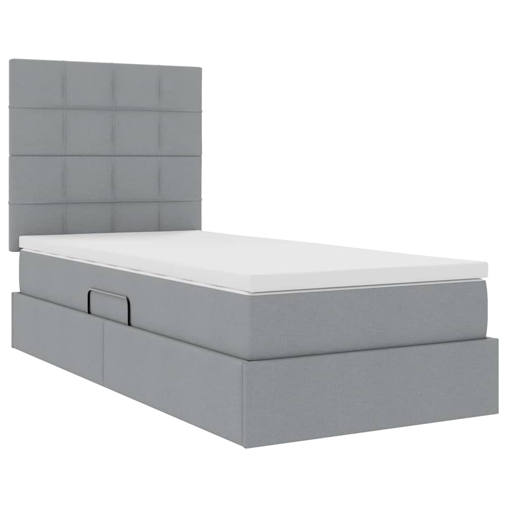 Krevet s madracem i skladištem Svijetlo siva 90 x 200 cm