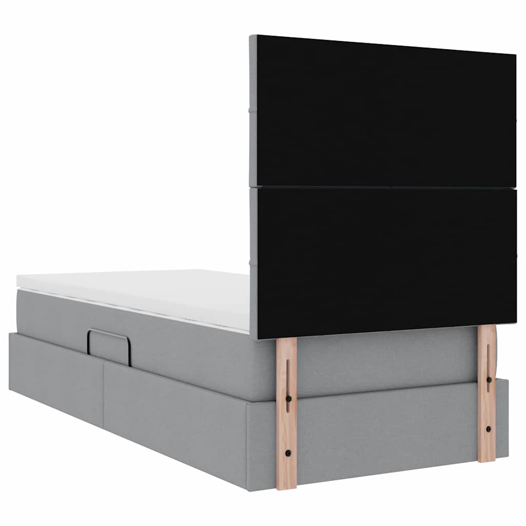 Krevet s madracem i skladištem Svijetlo siva 100 x 200 cm