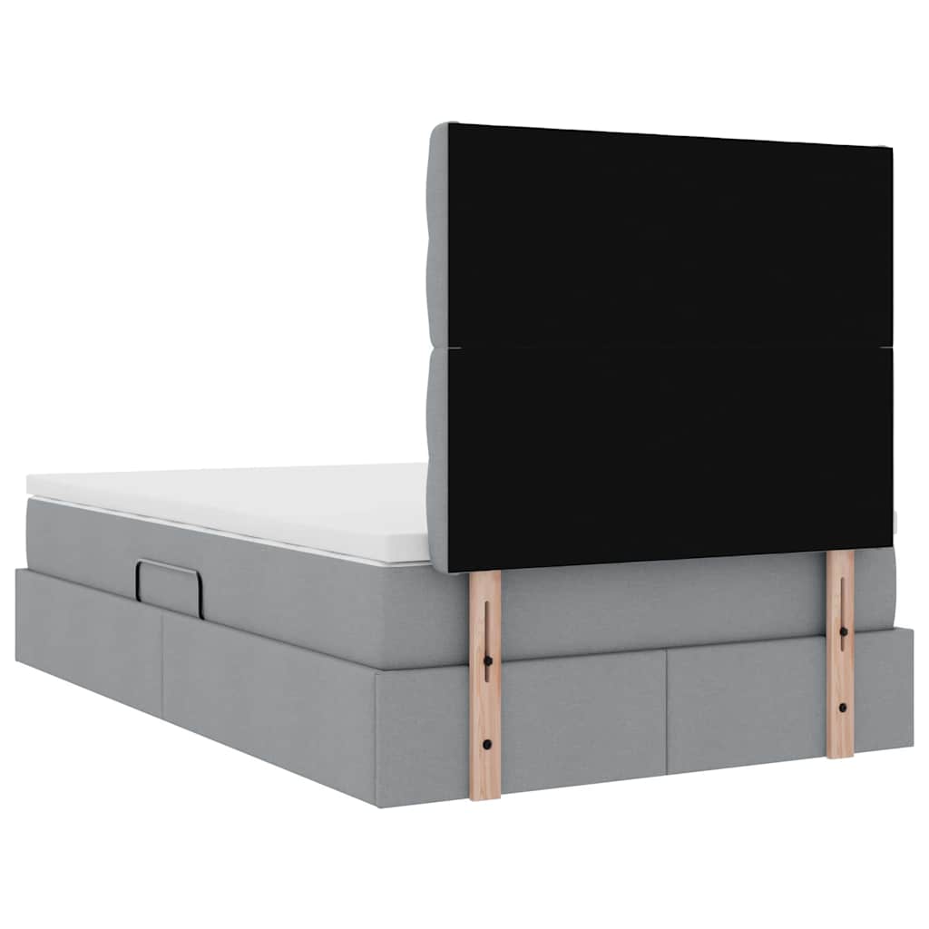 Krevet s madracem i skladištem Svijetlo siva 120 x 190 cm