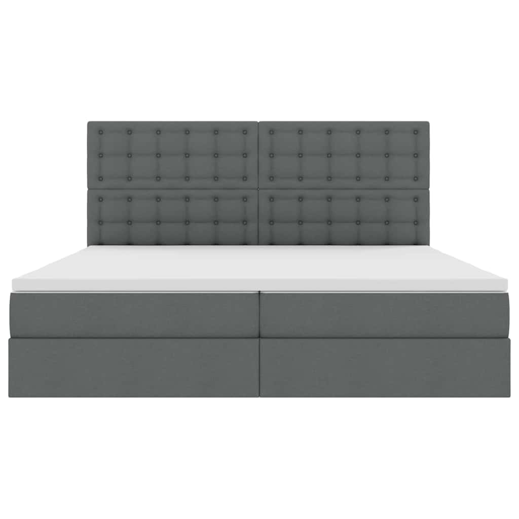 Krevet s madracem i skladištem Tamno siva 200 x 200 cm