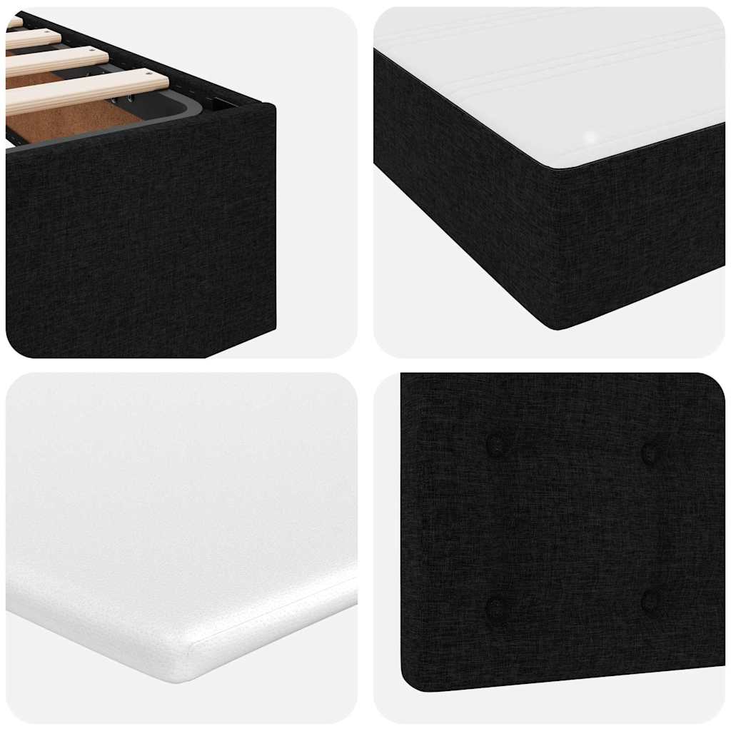 Krevet s madracem i skladištem Crna 200 x 200 cm Poliester