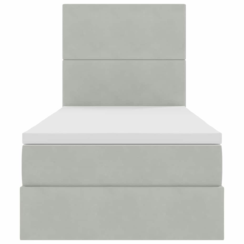 Krevet s madracem i skladištem Svijetlo siva 90 x 190 cm Baršun