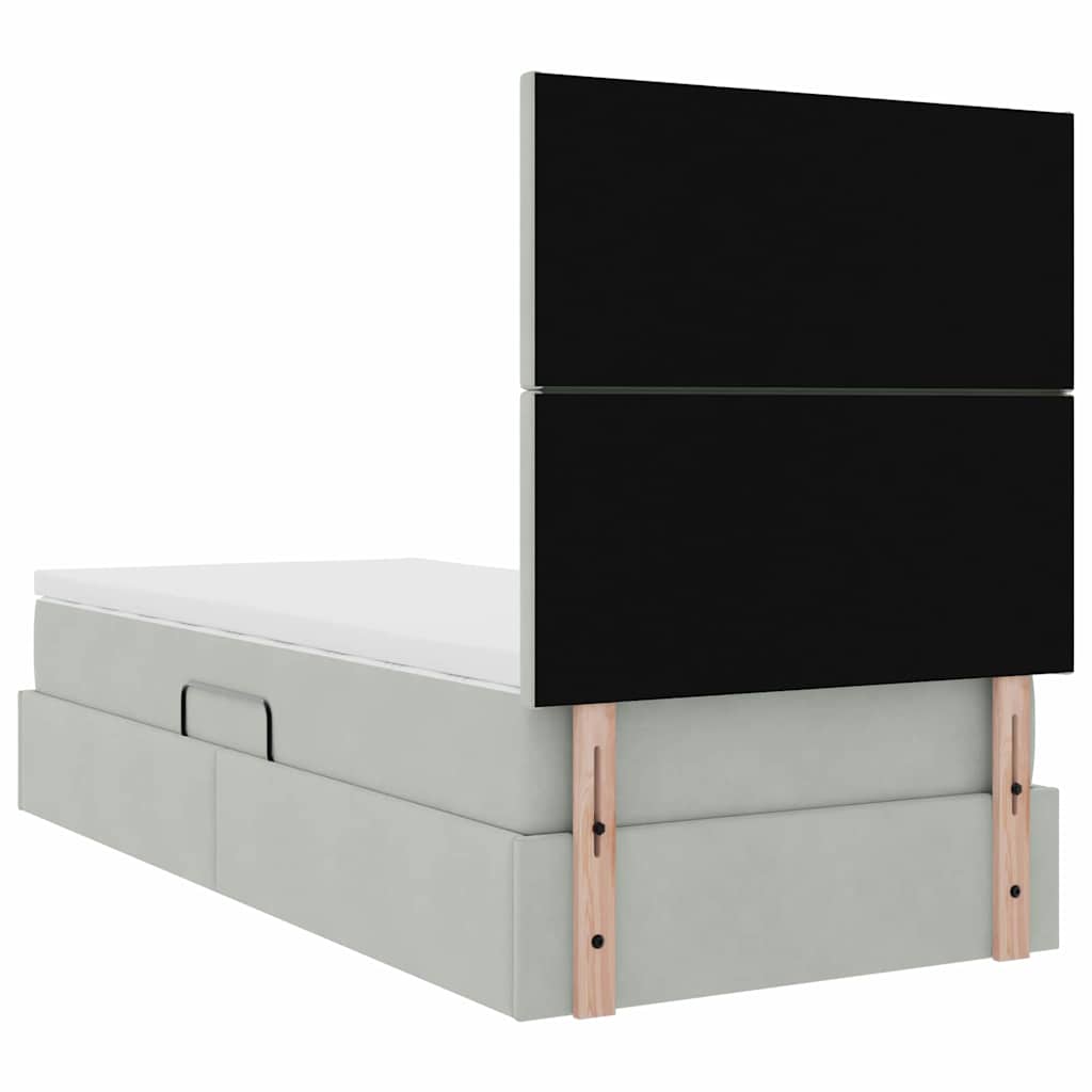 Krevet s madracem i skladištem Svijetlo siva 100 x 200 cm