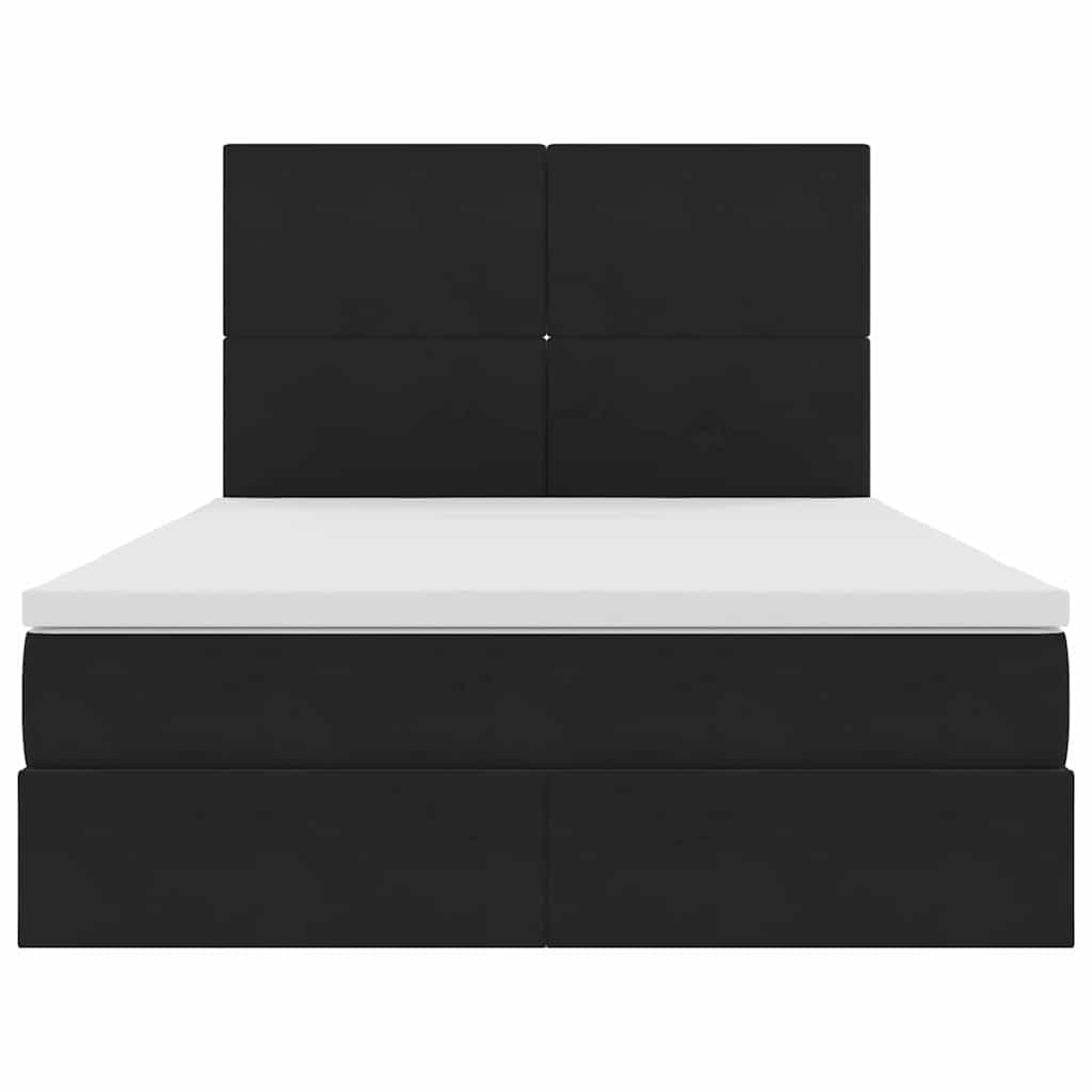 Krevet s madracem i skladištem Crna 140 x 190 cm Baršun