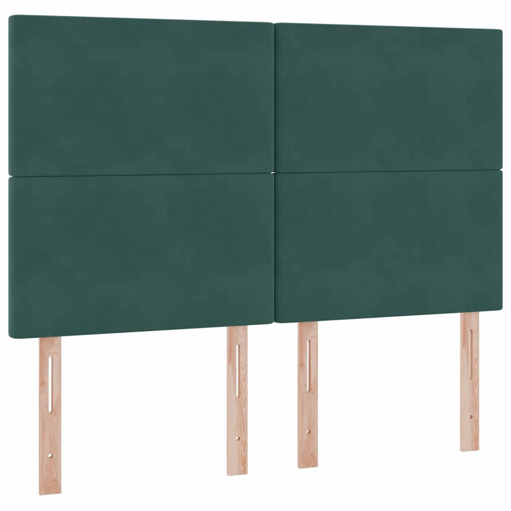 Krevet s madracem i skladištem Tamnozelena 140 x 190 cm Baršun