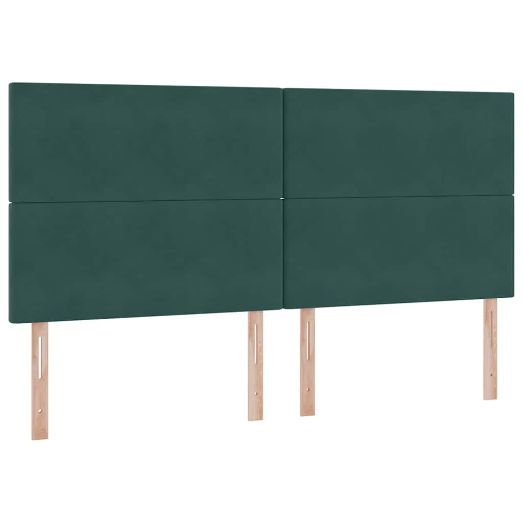 Krevet s madracem i skladištem Tamnozelena 200 x 200 cm Baršun