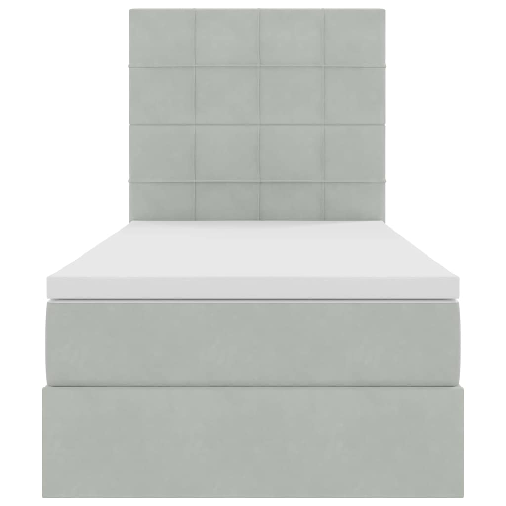 Krevet s madracem i skladištem Svijetlo siva 90 x 190 cm Baršun