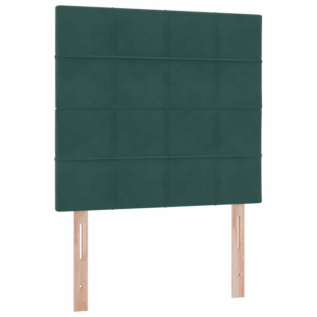 Krevet s madracem i skladištem Tamnozelena 100 x 200 cm Baršun