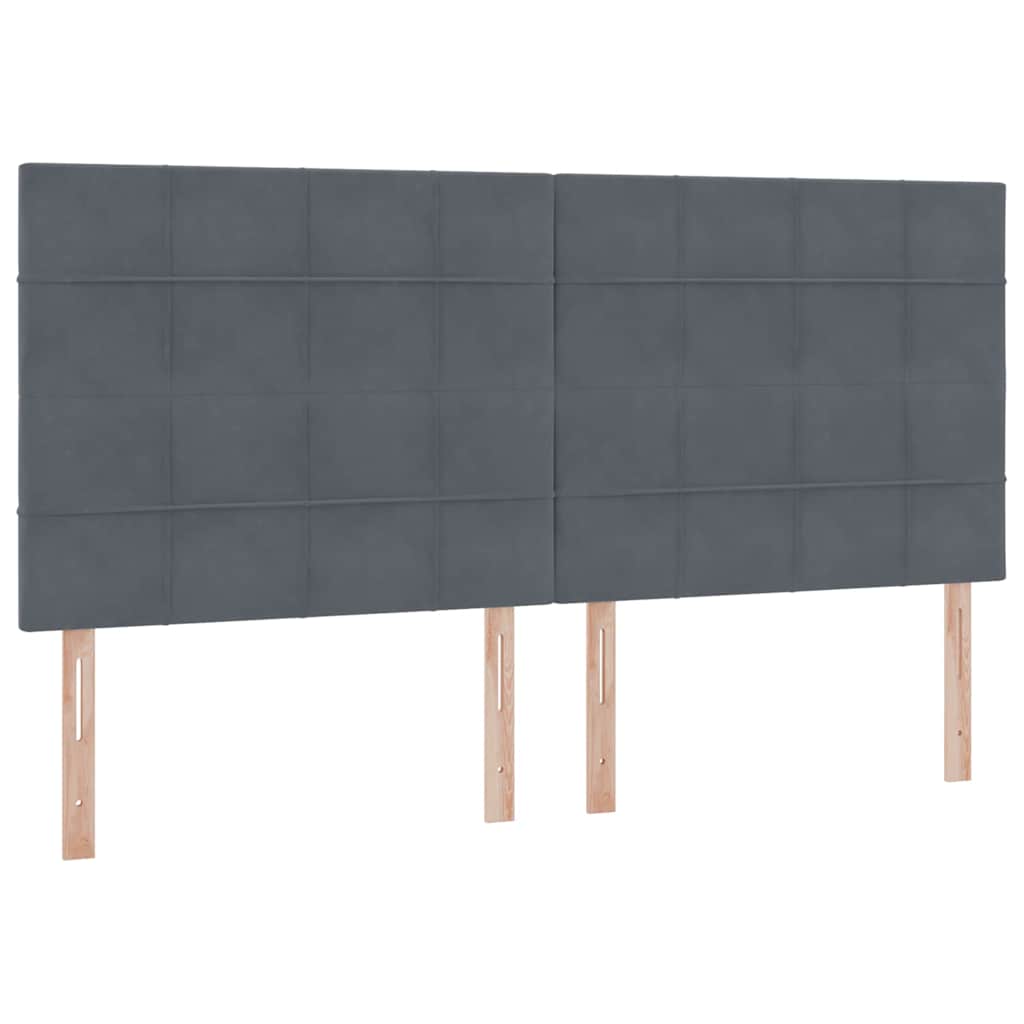 Krevet s madracem i skladištem Tamno siva 200 x 200 cm Baršun
