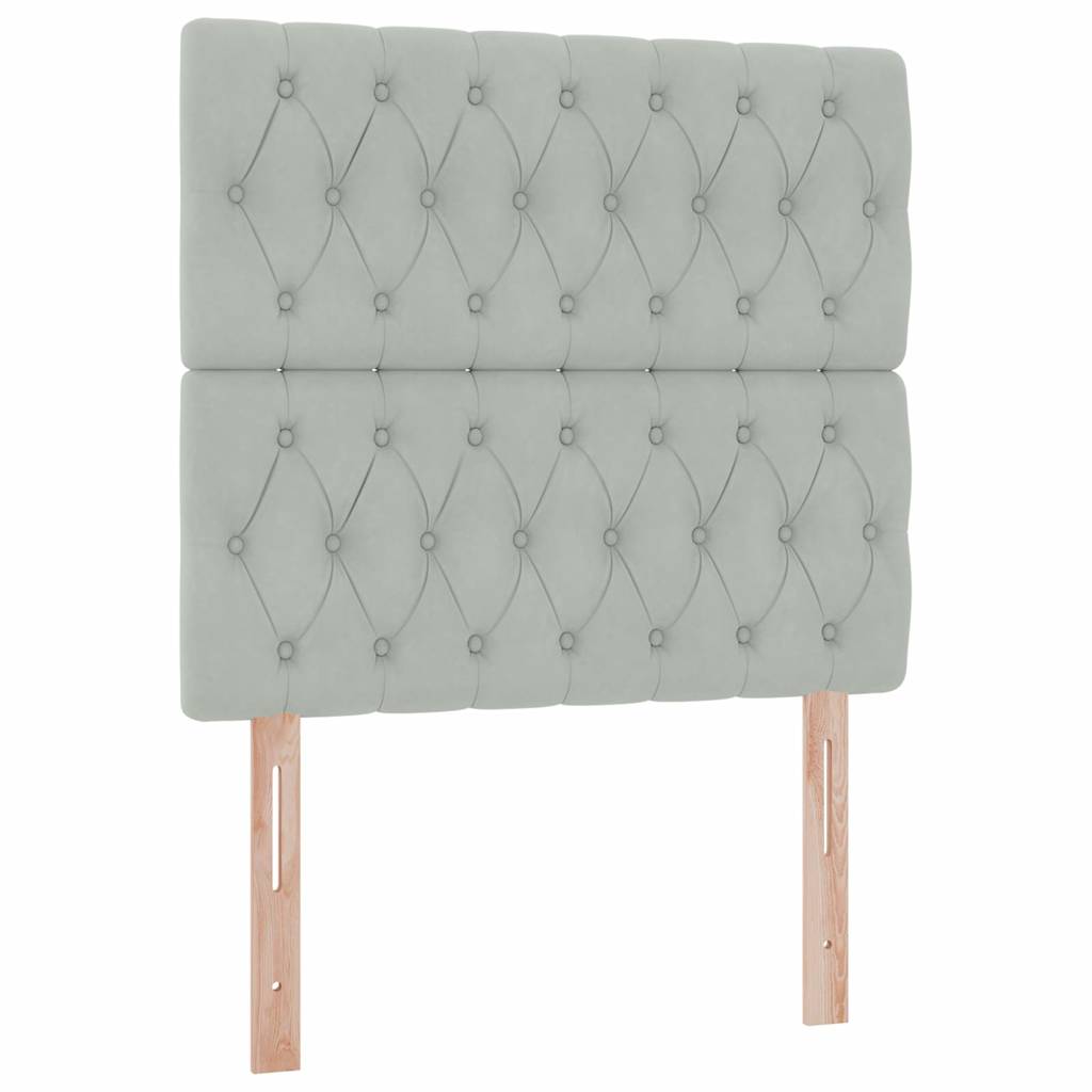 Krevet s madracem i skladištem Svijetlo siva 90 x 190 cm Baršun