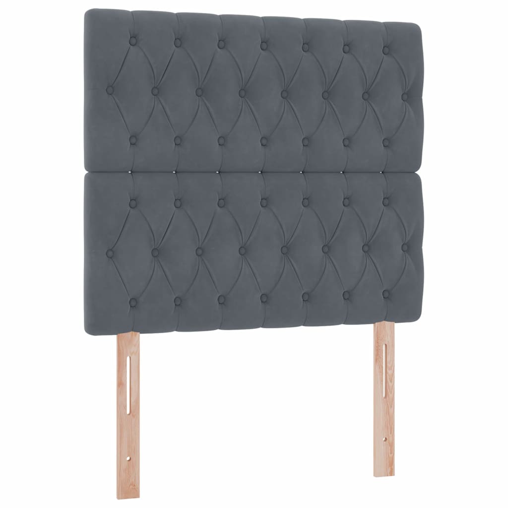 Krevet s madracem i skladištem Tamno siva 100 x 200 cm Baršun