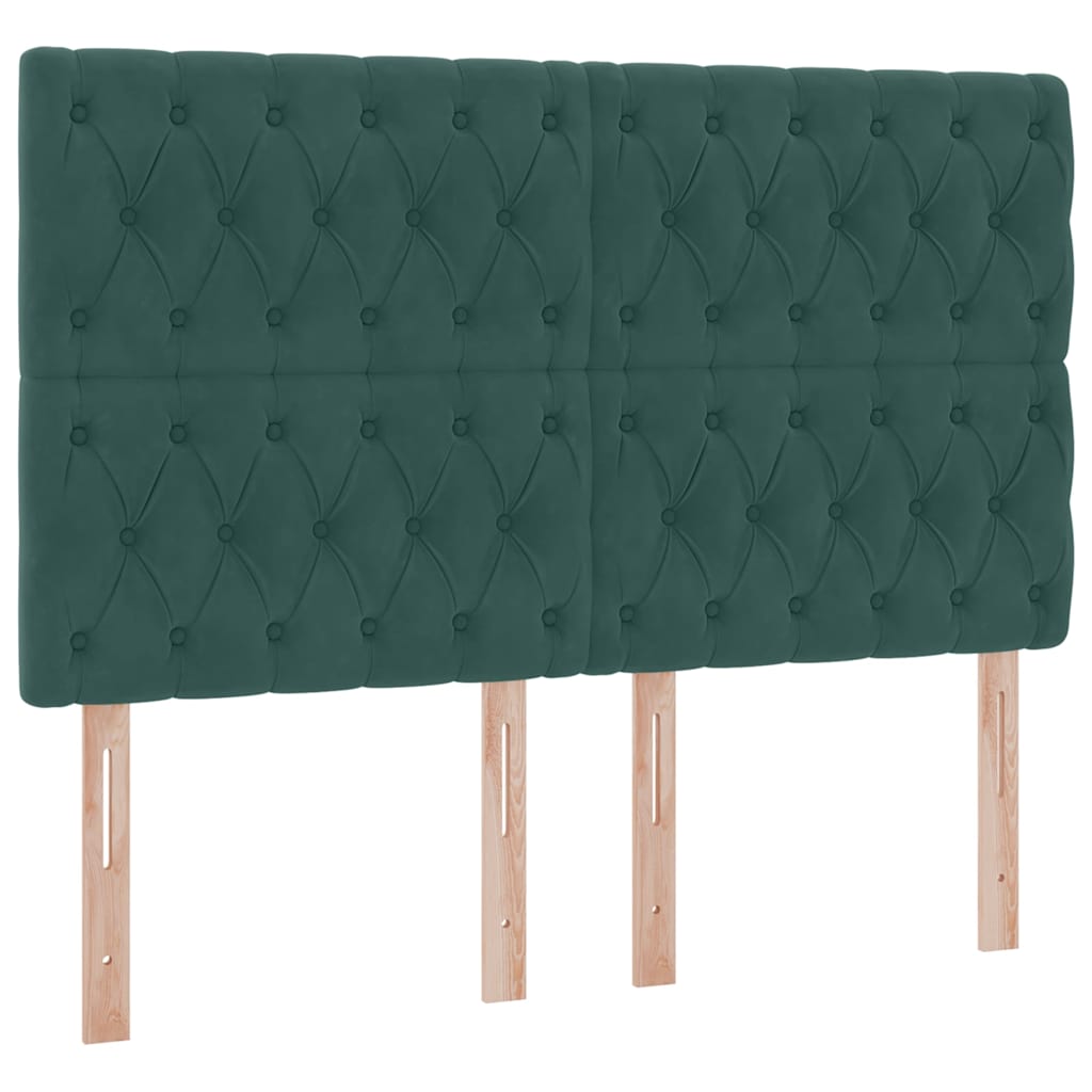 Krevet s madracem i skladištem Tamnozelena 140 x 200 cm Baršun