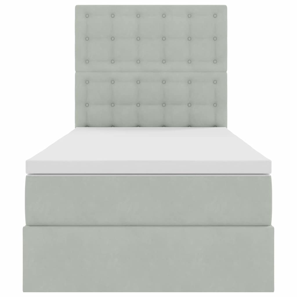 Krevet s madracem i skladištem Svijetlo siva 90 x 190 cm Baršun