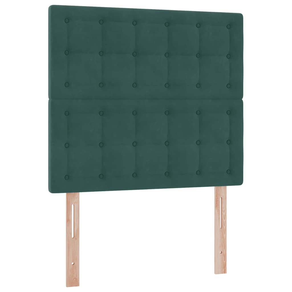 Krevet s madracem i skladištem Tamnozelena 100 x 200 cm Baršun