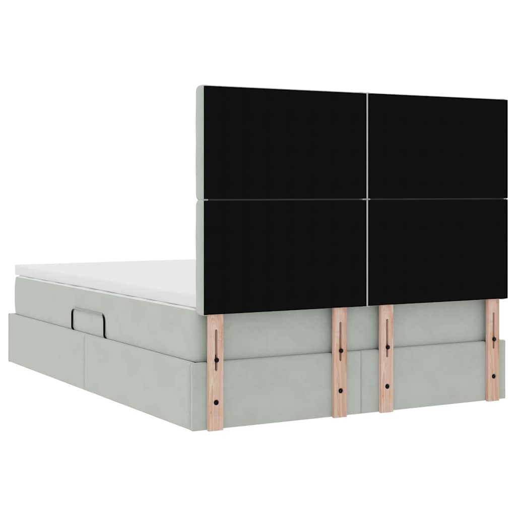 Krevet s madracem i skladištem Svijetlo siva 140 x 190 cm
