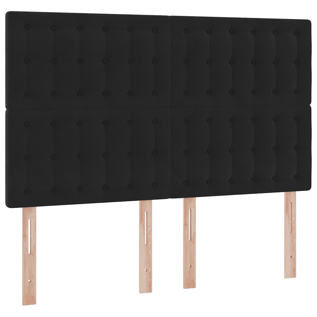 Krevet s madracem i skladištem Crna 140 x 190 cm Baršun