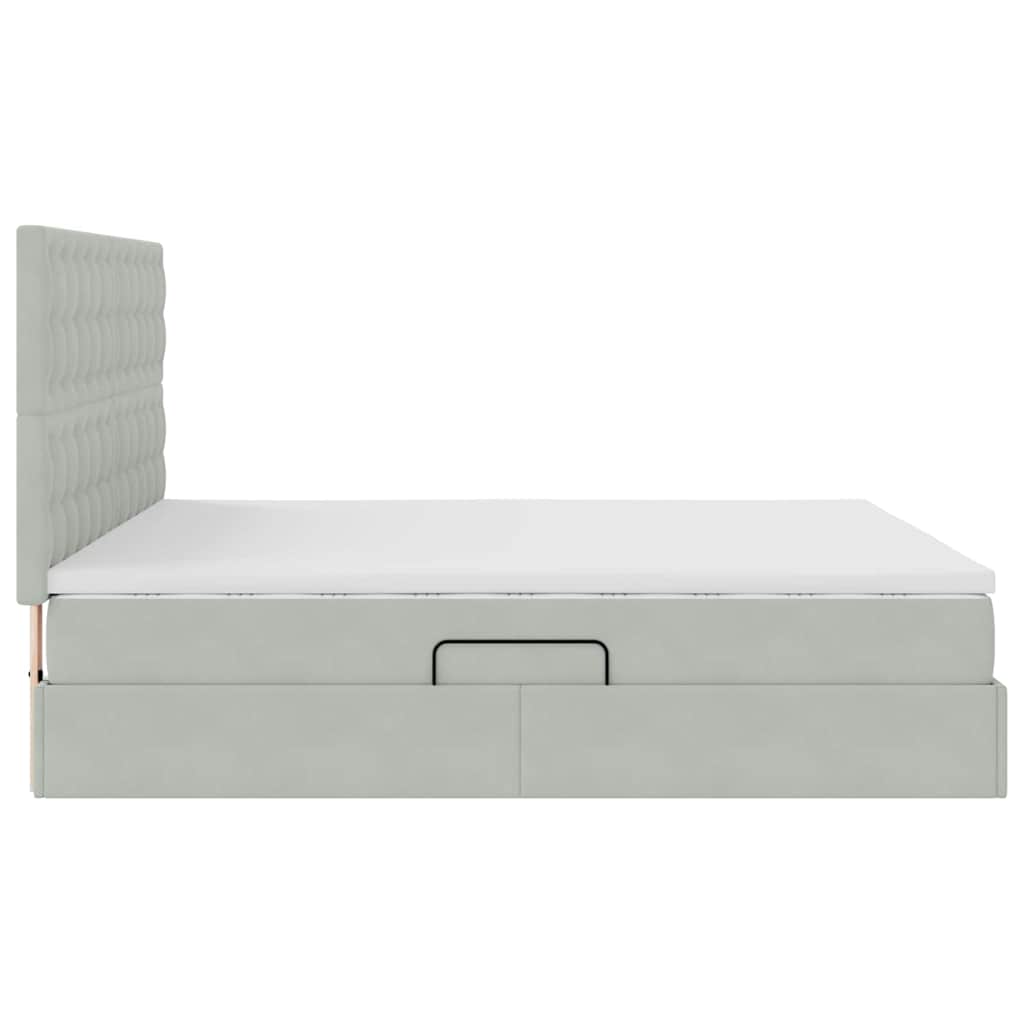Krevet s madracem i skladištem Svijetlo siva 180 x 200 cm