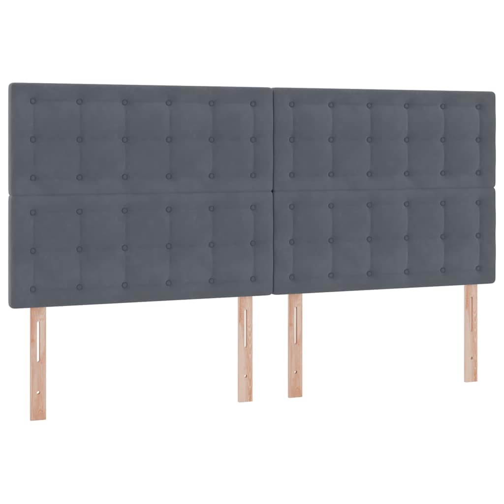 Krevet s madracem i skladištem Tamno siva 200 x 200 cm Baršun