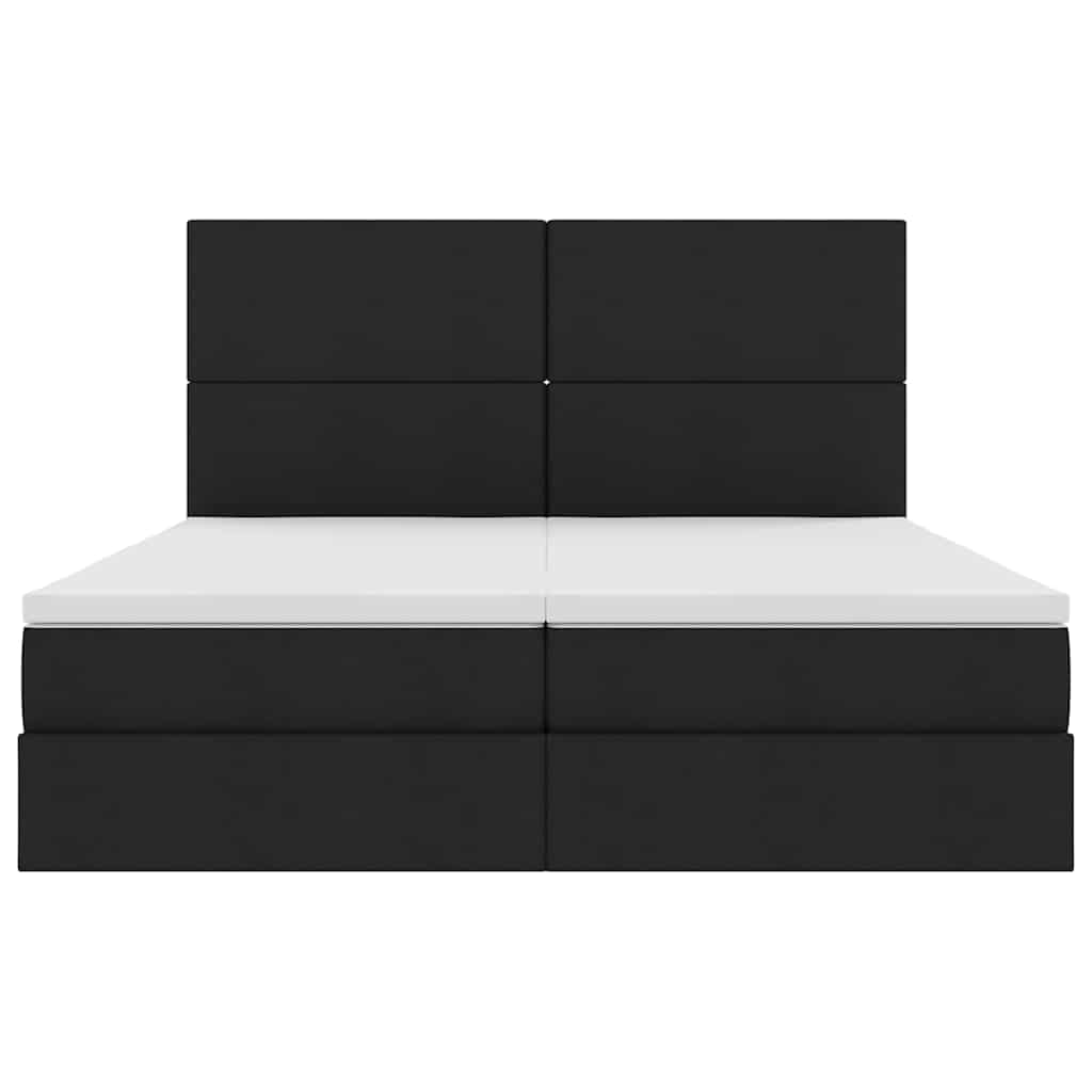 Krevet s od storage s madracem Crna 180 x 200 cm Lažna koža