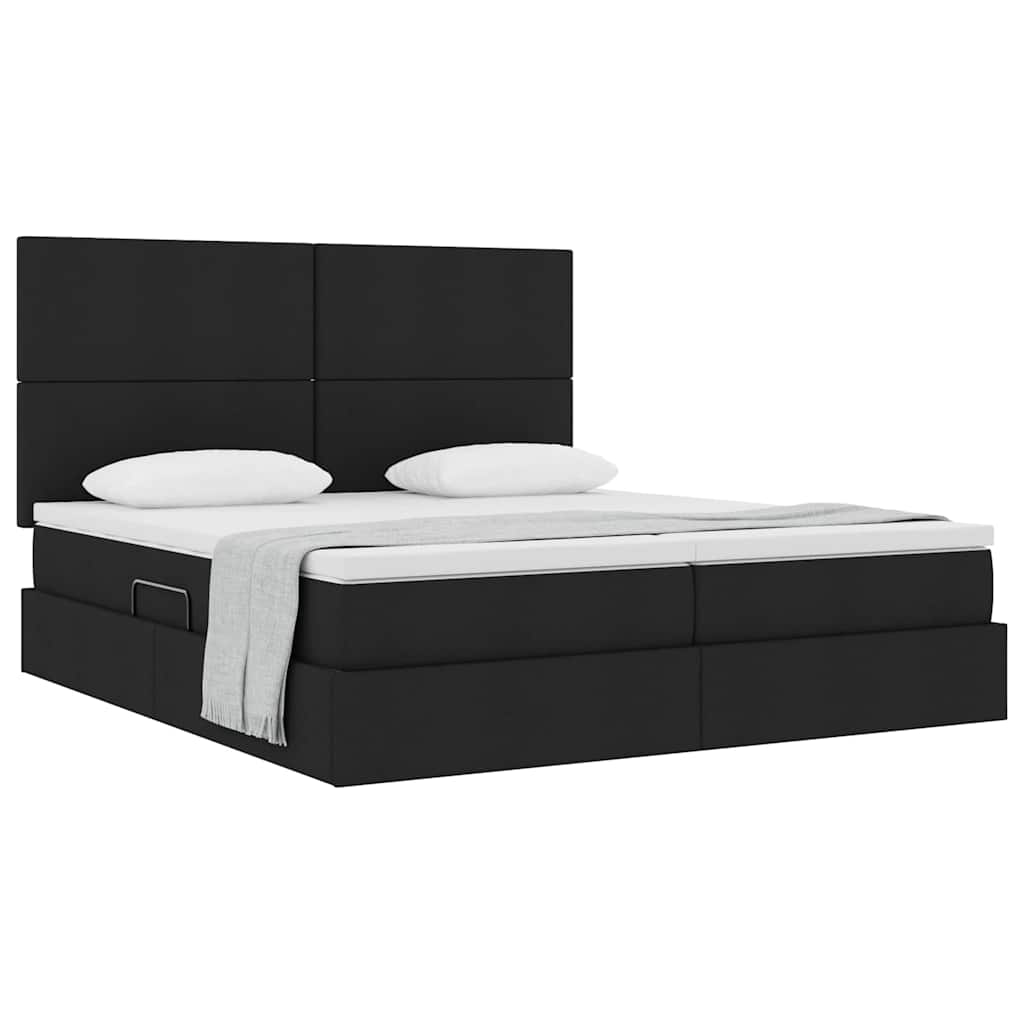 Krevet s od storage s madracem Crna 180 x 200 cm Lažna koža