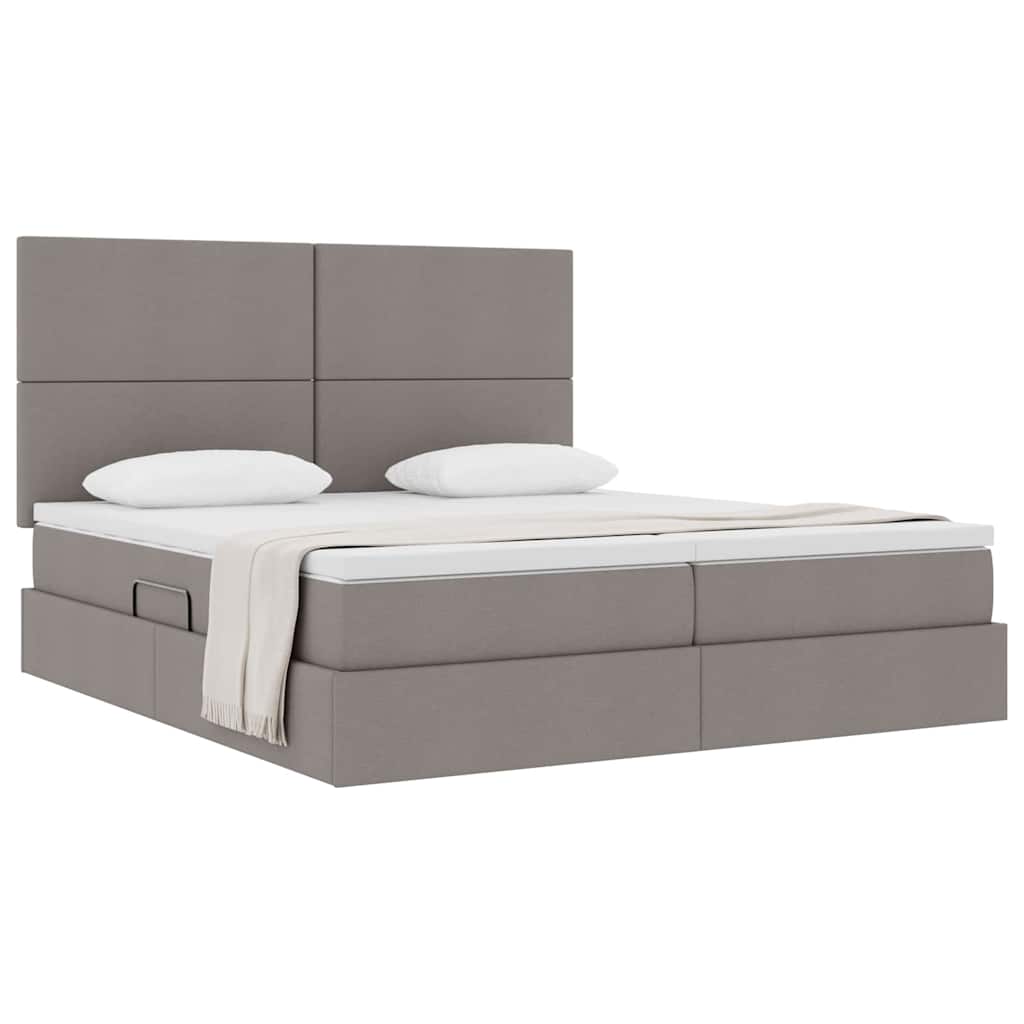 Krevet s od storage Sivo-smeđa 180 x 200 cm Lažna koža