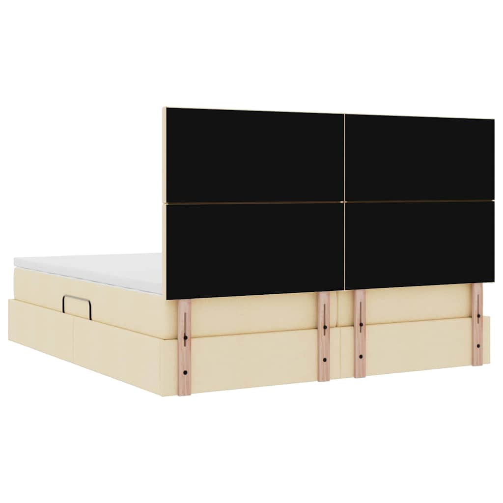 Krevet s od storage s uzglavljem Krema 180 x 200 cm Lažna koža
