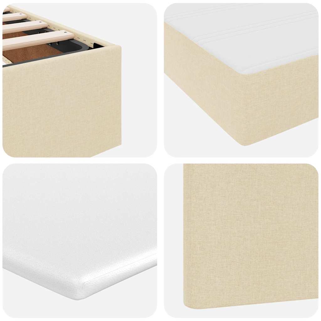 Krevet s od storage s uzglavljem Krema 200 x 200 cm Lažna koža
