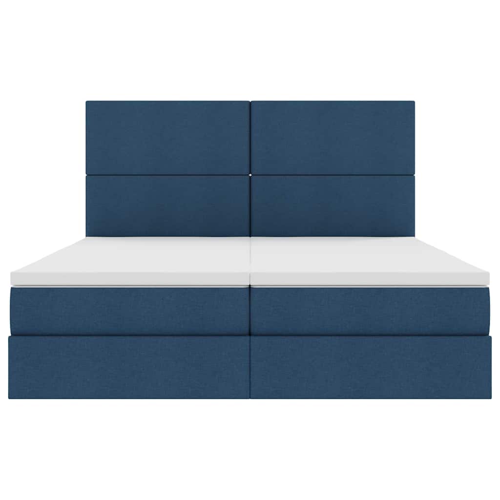 Krevet s od storage s uzglavljem Plava 200 x 200 cm Lažna koža