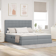 Krevet s od storage s pohranom Svjetlosiva 180 x 200 cm Tkanina