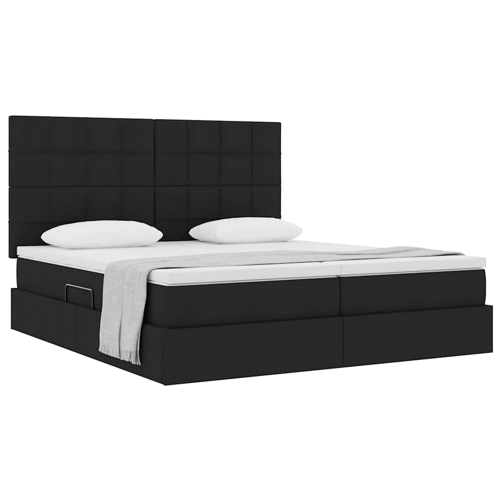 Krevet s od storage s madracem Crna 180 x 200 cm Lažna koža