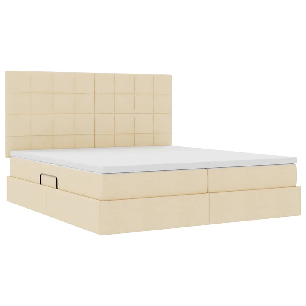 Krevet s od storage s uzglavljem Krema 180 x 200 cm Lažna koža