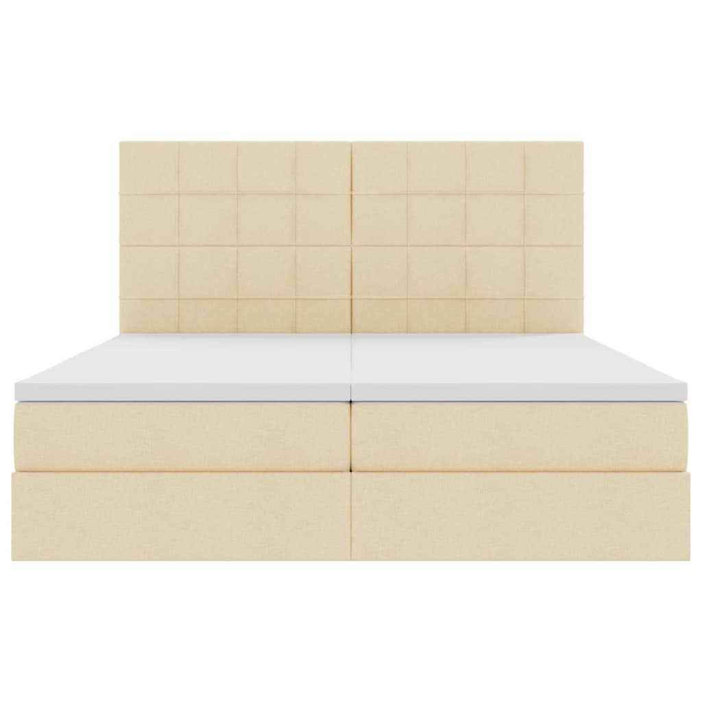 Krevet s od storage s uzglavljem Krema 200 x 200 cm Lažna koža